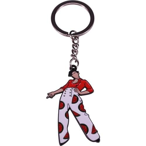 HS TPWK Love On Tour Watermelon Sugar Enamel Keyring Fine Line Keychain Pendant Key Chain Key Ring Jewelry Accessories