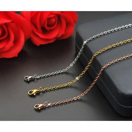 1pcs Stainless Steel Necklace Chains 60cm with 5cm Adjustable Chain DIY Jewelry Making Materials