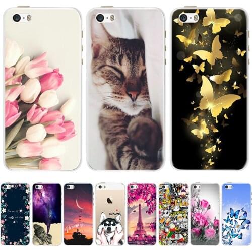 Tpu Silicone Mobile Phone Cover For Apple iPhone 5 5s SE Case 4.0" Thin Matte Fashion Back Case For Apple SE 5 5S A1662 Cover