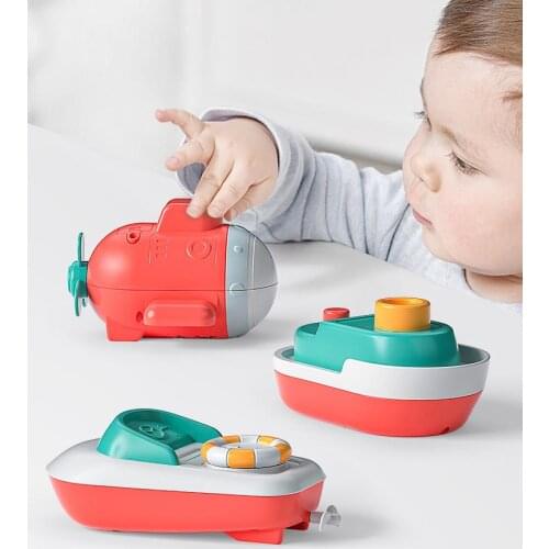 Children Bath Water Playing Toys Electric submarine Ship Yacht Infant Baby Early Education Bathroom Beach Gifts