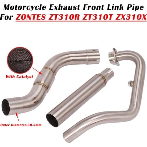 For ZONTES ZT310R ZT310T ZT310X Motorcycle Exhaust Escape Modified System Muffler Front Middle Link Pipe 51mm Connection Tube