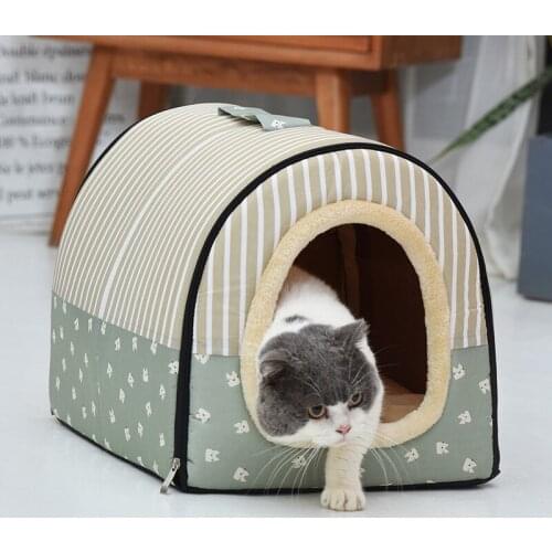 Keep Warm Dog House Kennel Nest With Mat Foldable Pet Dog Bed Cat Bed House For Small Medium Dogs Outdoor Travel Pet Bed Bag