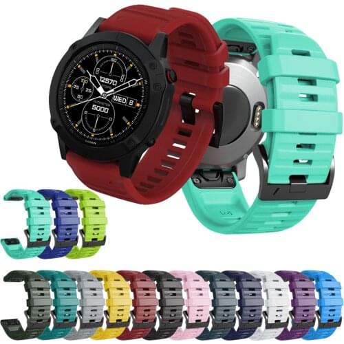 EiEuuk 22mm Soft Silicone Easy Fit Watchband Replacement for Fenix 6/Fenix 6 Pro/Fenix 5 Plus/Fenix 5/ Forerunner 935