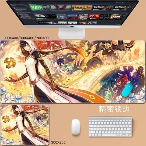Game Genshin Impact Gaming Mouse Pad Mat Klee Keqing Zhongli Ganyu Xiao Hutao Ergonomic Rubber Cosplay Props Christmas Gift (2)