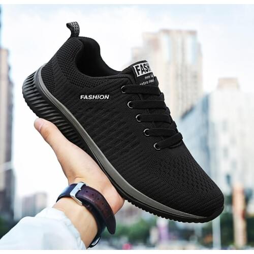 Large Size Summer Breathable Sport Shoes Men Sneakers Women Running Shoes Men Sports Shoes for Men Black Walk Athletic GME-0266