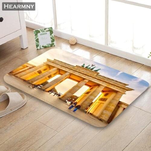 Customizable Berlin Doormat Floor/Bath/Kitchen/Beach Mat Flannel Sponge Fabric 3D Printed Shaggy Decoration For Bedroom