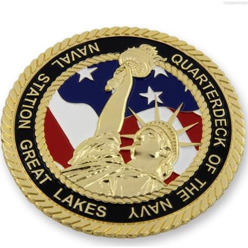 Low Price Customized Rope Edge coins hot sales Gold Plated American goddess of liberty coins cheap Military Challenge Coin