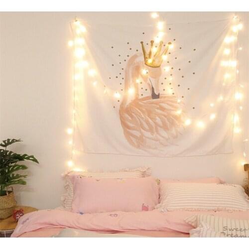 The King Flamingo Tapestry New Year Decorative Wall Hanging Pink Floral Printed Girls Bedspreads Valentine Sheet Drop Ship