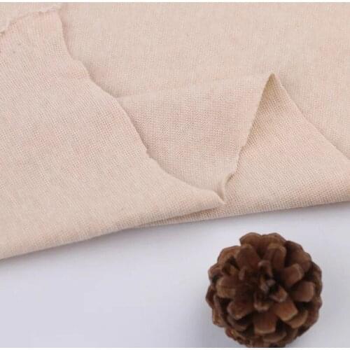 Organic Knitted Fabric100% Natural Color Cotton non dyed 160cm width 230 grams Rib fabric 10 meters small wholesale NC06