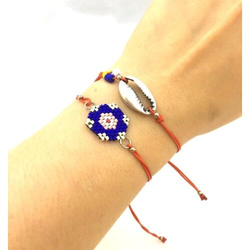 Pafuli El Yapımı Miyuki Nazar Boncuğu ve İstridye Bileklik Seti