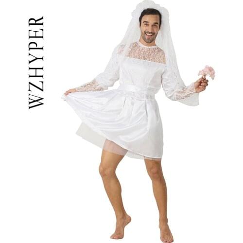 Big Boy Bride Dress Festival Party Performance Costume Mens Wedding Dress Cosplay Costume