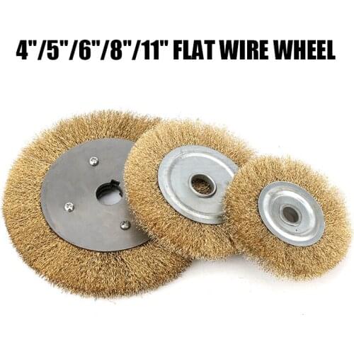 Steel Wire Wheel Polishing Wheels 100-300MM Flat Wire Brush Metal Derusting Deburring Grinding Tools