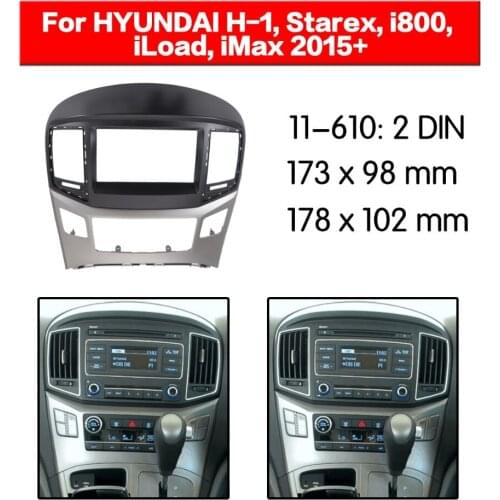 2 din Radio Fascia for HYUNDAI H-1, Starex, i800, iLoad, iMax 201 Stereo Fascia Dash CD Trim Installation Kit 11-610