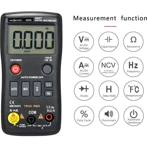 RICHMETERS Professional 8000 Counts Digital Multimeter True-RMS AC/DC Voltage Temperature Measuring Meter Flash Light Backlight