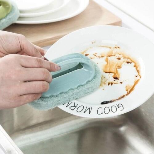 Bath Brush Tiles Brush For Dishes Magic emery Floor Strong Decontamination Sponge Cleaning Brush For Pot with handle Accessories