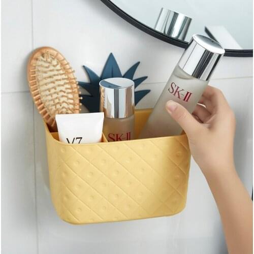 Bathroom Storage Rack Wall Hanging Toilet Bathroom Vanity Supplies Comb Toothbrush Cosmetics Storage Box Wall-Mounted