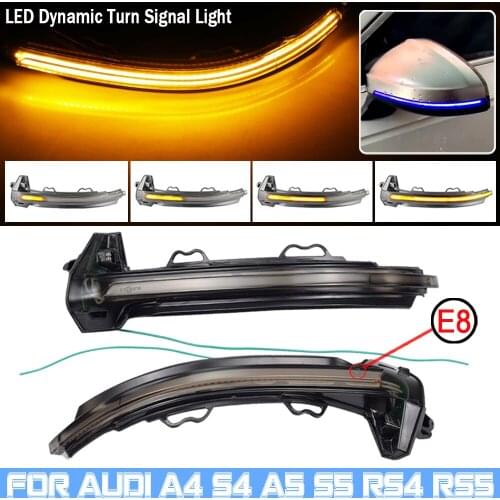 For Audi A4 A5 B9 S4 S5 RS4 RS5 2017 2018 2019 LED Dynamic Car Blinker Side Mirror Marker Turn Signal Lights Lamp Accessories