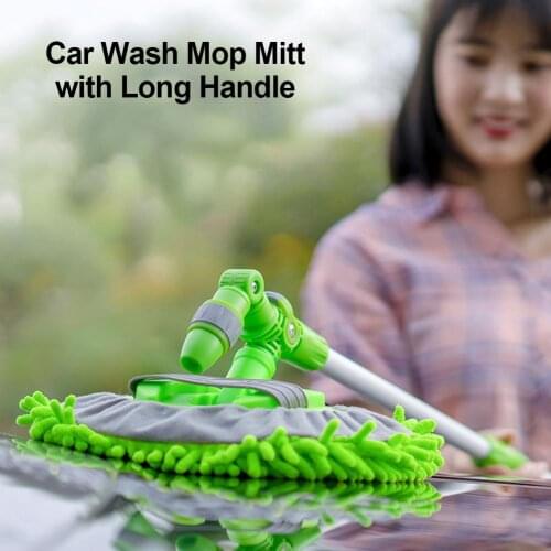 Upgrade 2 In 1 Adjustable Car Washing Mop Spray Water Car Cleaning Car Brushes Mop 180 Degree Rotation Car Washing Cleaning Tool