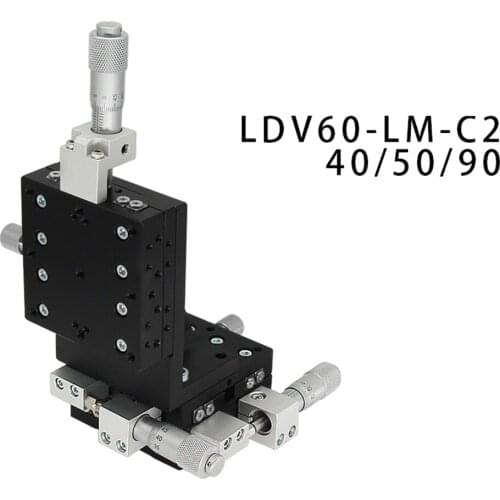XYZ Axis LDV40-LM-C2 40*40mm Vertical Lift Linear Platform Motion Manual Stage Sliding Table LDV40-LM cross guide platform 19.6N