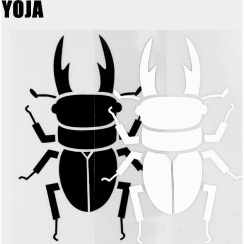 YOJA 11×16CM Vinyl Decal Fashion Beetle Pattern Cartoon Animals Car Stickers Black/Silver 19C-0444