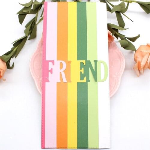 ZFPARTY Friend Slimline Edge Metal Cutting Dies Stencils for DIY Scrapbooking Decorative Embossing DIY Paper Cards