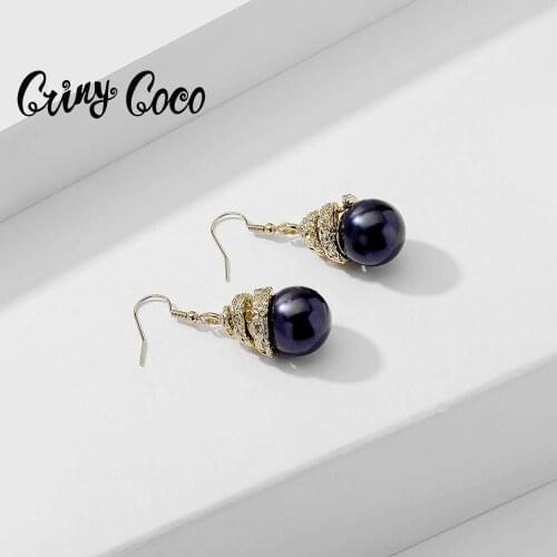 Hot Sale Fashion Water Drop Statement Pearl Earrings Womens Geometric Jewelry Accessories for Women Dangle Earring Party