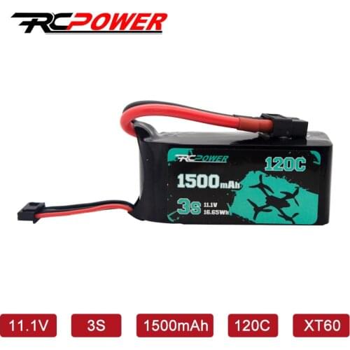 RCPOWER 11.1V 120C 1500mAh 3S Lipo Battery With XT60 Plug For FPV Quadcopter Drone Airplane Helicopter
