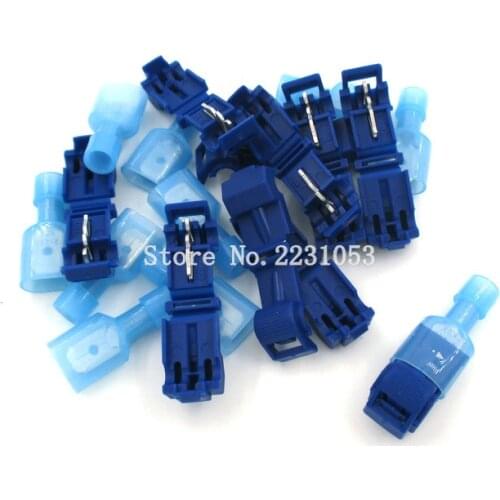 10sets Blue Color T Type Quick Splice Crimp Terminal Wire Convenient Connector For 1.5-2.5mm Line T1