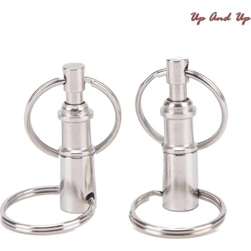 2Pcs/set Steel Removable Key Chain Outdoor Dual Detachable Pull Apart Quick Release Keychain Keyfob Split Snap Lock Holder