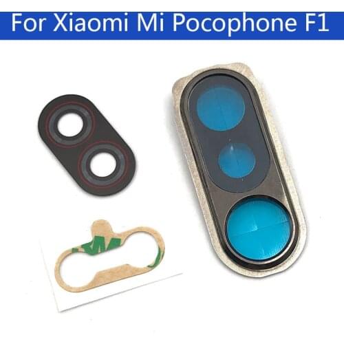 2pcs/lots For Xiaomi Pocophone F1 / Poco F1 Housing Back Rear Camera Glass Lens With Cover Frame Holder