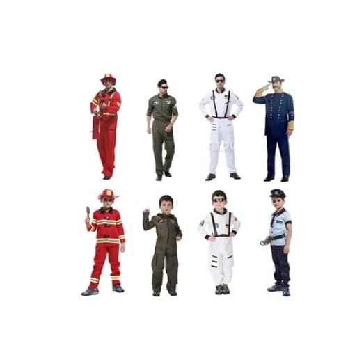 2016 Hot sale Adult Halloween Aviator Costumes Cosplay Stage Performance Green Costume Fireman clothing Police costume