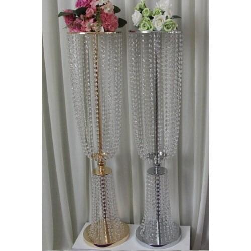 6Pcs 80cm acrylic road lead Imitation crystal wedding centerpiece event wedding decoration/event party decoration candlestick