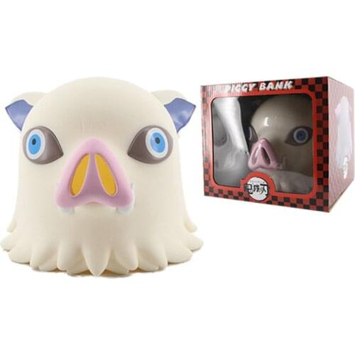 Anime Demon Slayer: Kimetsu No Yaiba Hashibira Inosuke Piggy Bank Pvc Action Figure Collectible Model Doll Toys Gifts For Kids
