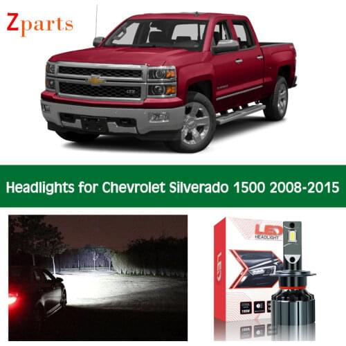 Car Headlight For Chevrolet Silverado 1500 2008 2009 2010 2011 2012 2013 2014 2015 LED Bulbs Low High Beam Canbus Accessories