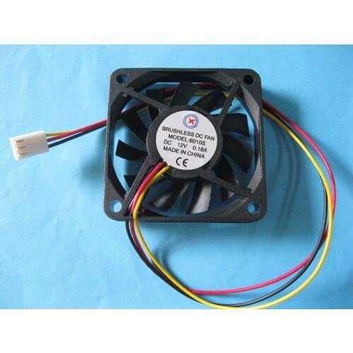2 Pcs Brushless DC Cooling Fan 12V 6010S 11 Blades 60x60x10mm 3pin Sleeve-bearing
