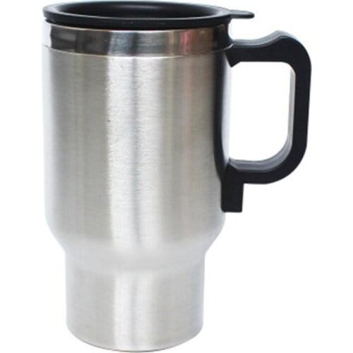 Heated Travel Mug Car Heating Cup 500ml Stainless Steel 12V Travel Electric Coffee Tea Cup Insulated Heated Thermos Mug