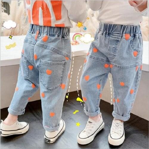 2-8Years Old Kids Denim Pants Solid Color Jeans For Girls Spring Autumn Jeans Baby Girl Trouser Casual Toddler Children Clothes