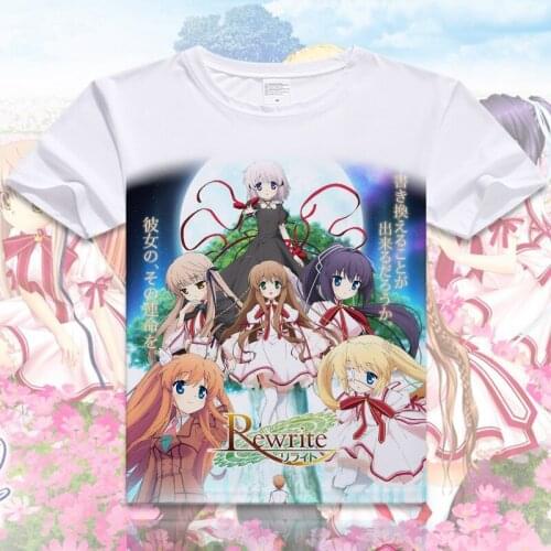 New Rewrite T-Shirt Anime Kanbe Kotori Senri Akane Cosplay T shirts Fashion Men Women Short Sleeve Tees Tops