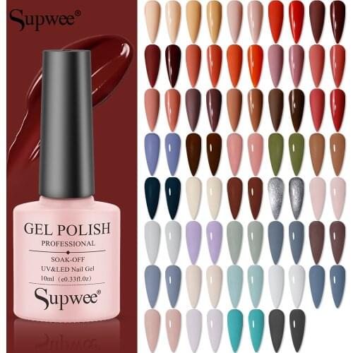 SUPWEE 10ml Gel Nail Polish Soak Off UV Lamp Semi Permanant Colorful Nail Gel Polish Hybrid Varnishes All For Nails Art Manicure
