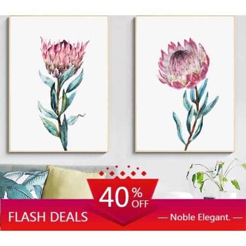 Canvas Painting Protea Botanical Flowers Wall Art Large Floral Posters And Prints Wall Pictures for Home Home Decor