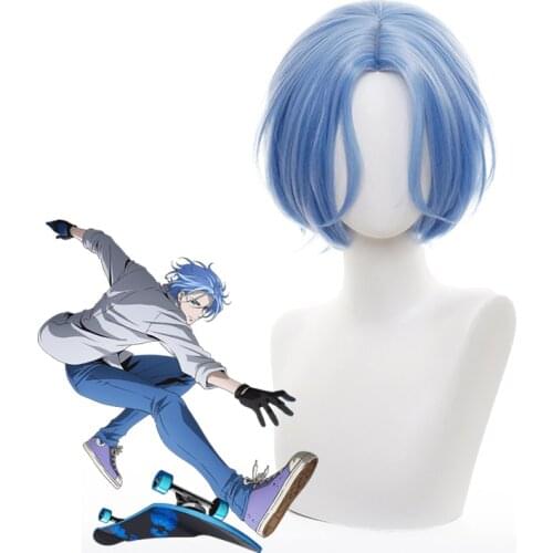 SK∞ Langa Hasegawa Blue Short Wig Cosplay Costume SK8 the Infinity Heat Resistant Synthetic Hair Men Women Party Wigs SK Eight
