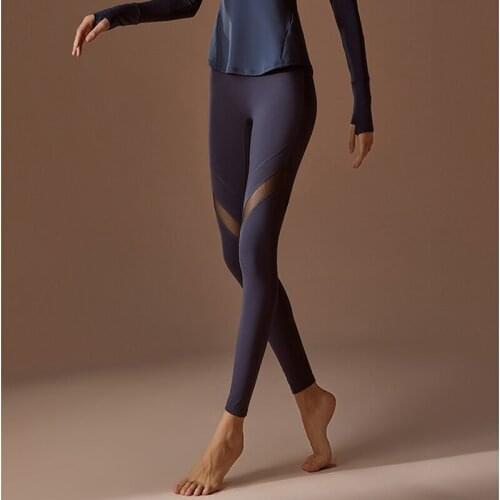 New Mesh Splicing Sports Leggings Women Push Up Sportswear Tights Seamless Leggings Fitness Pants High Waist Lulu Yoga Pants