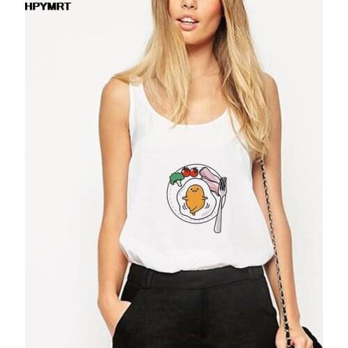 2021 Fashion New Summer Sexy Tank Tops Women Sleeveless Tee Cartoon Fun eggs Print Fashion Casual Vest Female Clothes Streetwear