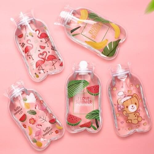 Cute Transparent Hot Water Bottle Warmer Belly Treasure Cartoon Hand Warmer Filled Mini Explosion-proof Portable Hot Water Bags