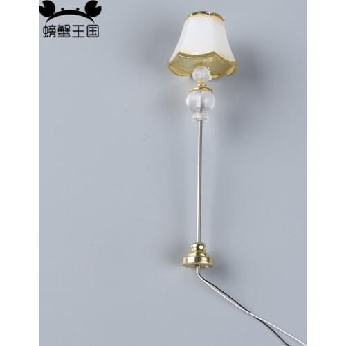 2pcs 1:20 Scale Mini Floor Lamp Dollhouse Living Room Bedroom Furniture Decor Miniature Lights Model Accessory