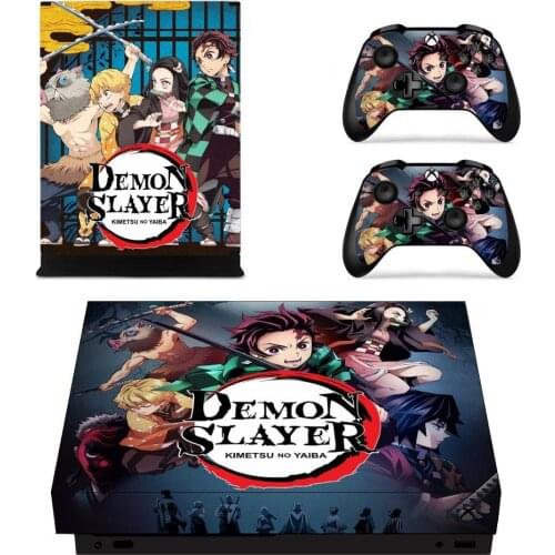 Demon Slayer: Kimetsu no Yaiba Full Cover Skin Console & Controller Decal Stickers for Xbox One X Skin Stickers Vinyl