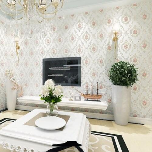 Pastoral Style Brief 3D Floral Wallpaper Home Decor Non Woven Wallpaper Embossed Living Room Bedroom Walls Paper Flower Pattern