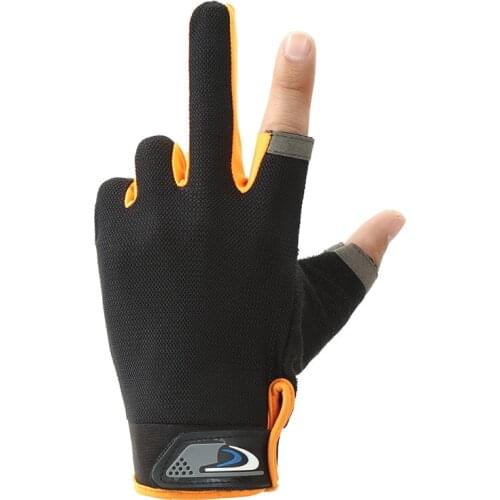 2 Cut Finger Fishing Cycling Gloves Outdoor Sports Waterproof Hunting Guantes De 1 Pair Pesca Fitness Carp Fishing Accessories