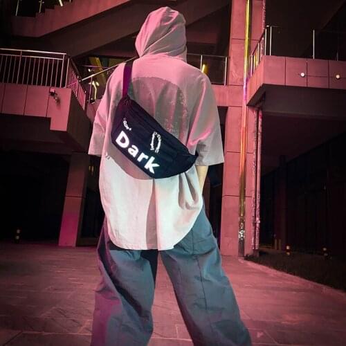 2020 New Casual Waist Bag Phone Pouch Hip Hop Chest Bag Reflective Strip Women Belt Pack Crossbody Bags Waist Pack Unisex