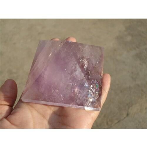 Rainbow!! 330g Natural Amethyst Quartz Crystal Pyramid Healing China LA1235